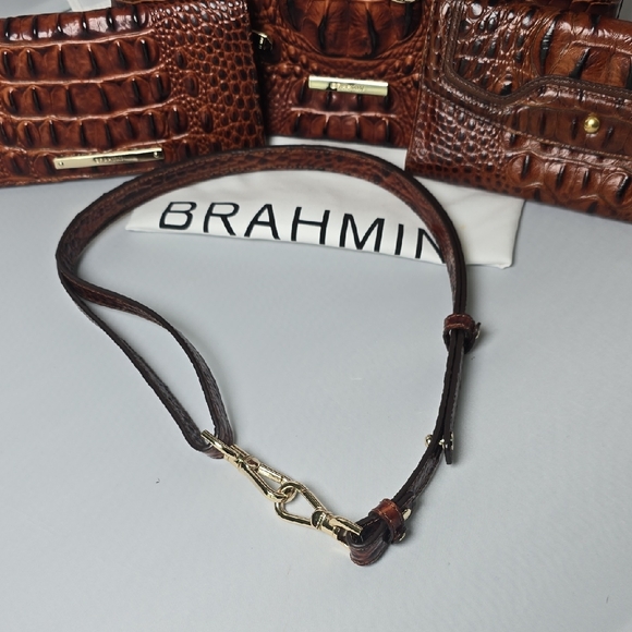 Brahmin Rich Brown Crocodile Embossed Satchel Set - Picture 14 of 15